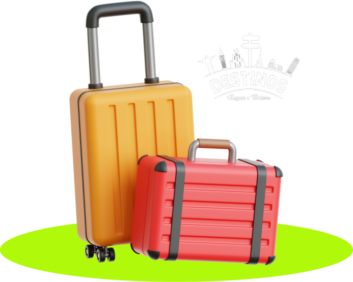 Malas e logo da Destinos Viagens e Turismo